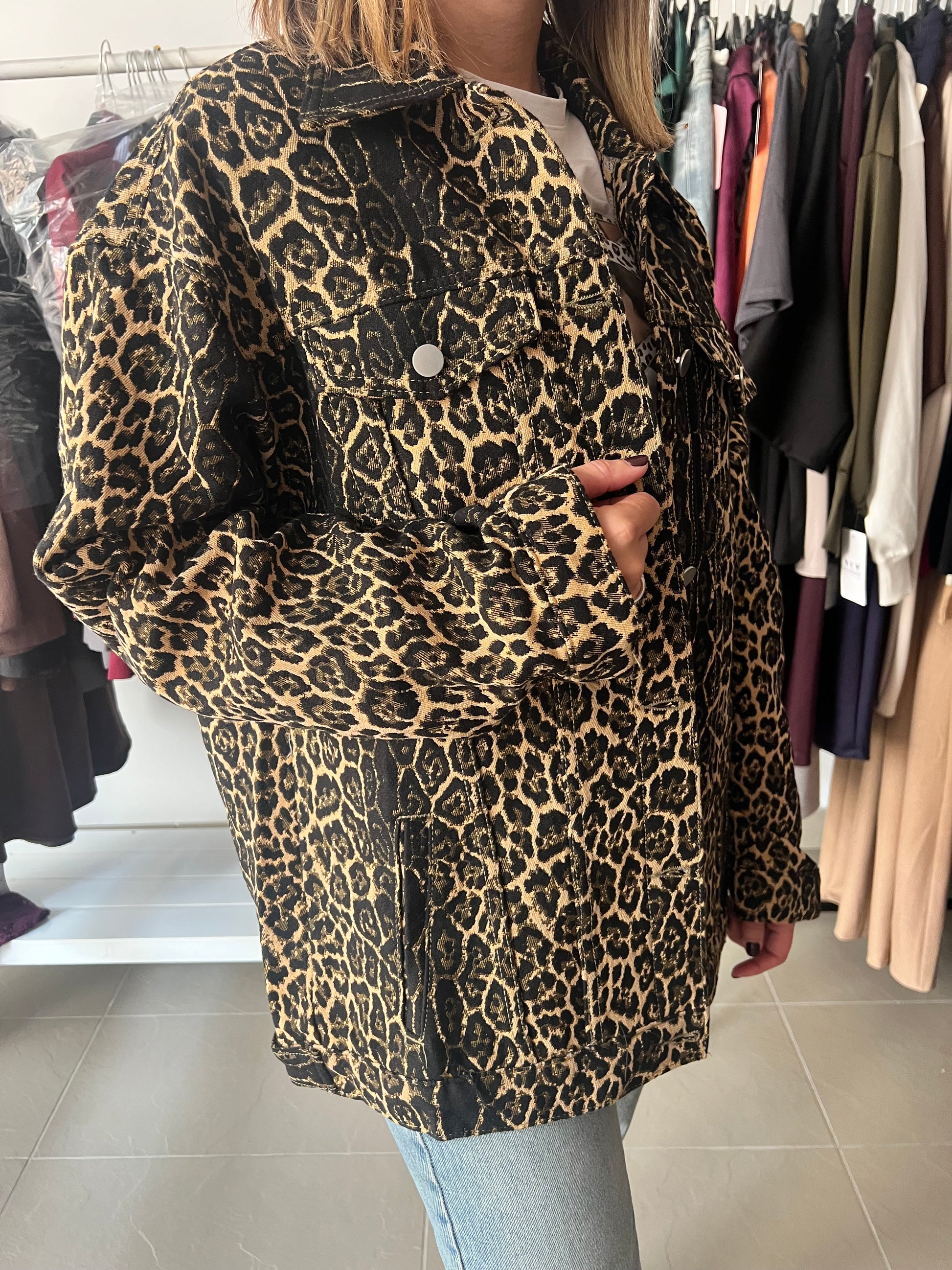 Chaqueta Animal Print Larga
