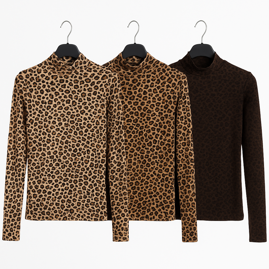 Camiseta cuello alto Animal Print