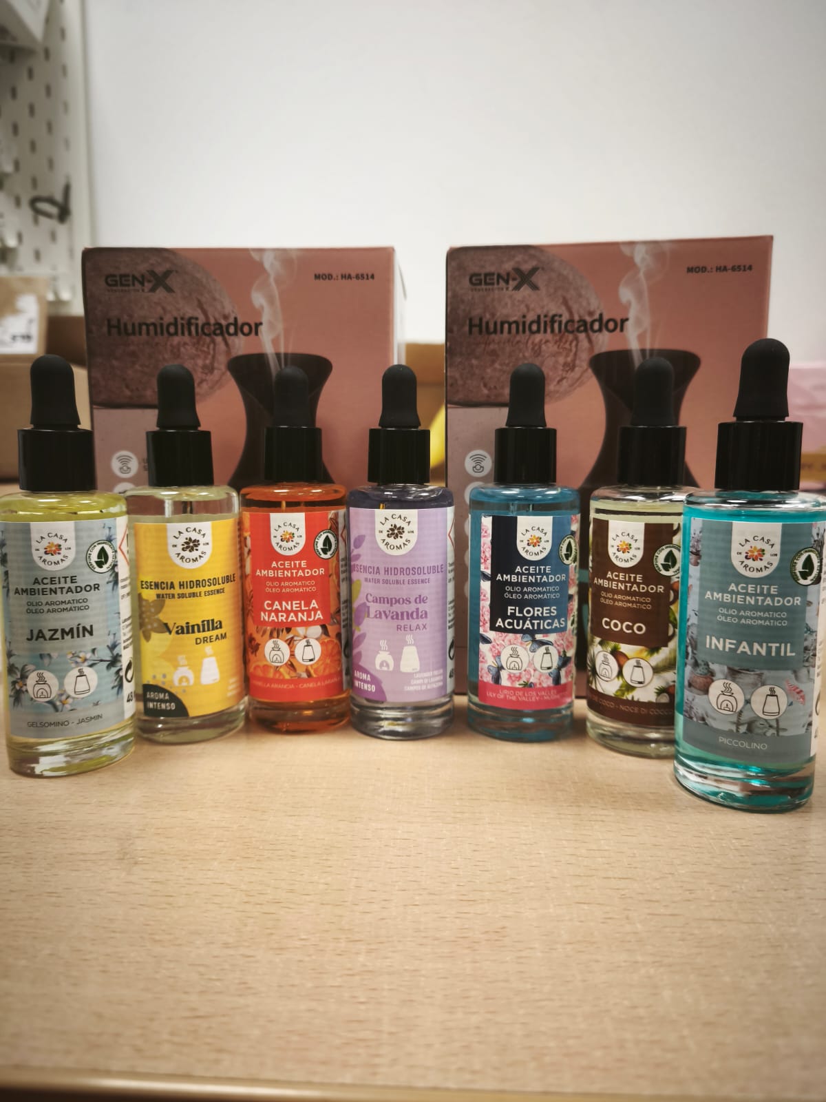 Humidificador ultrasónico con efecto madera