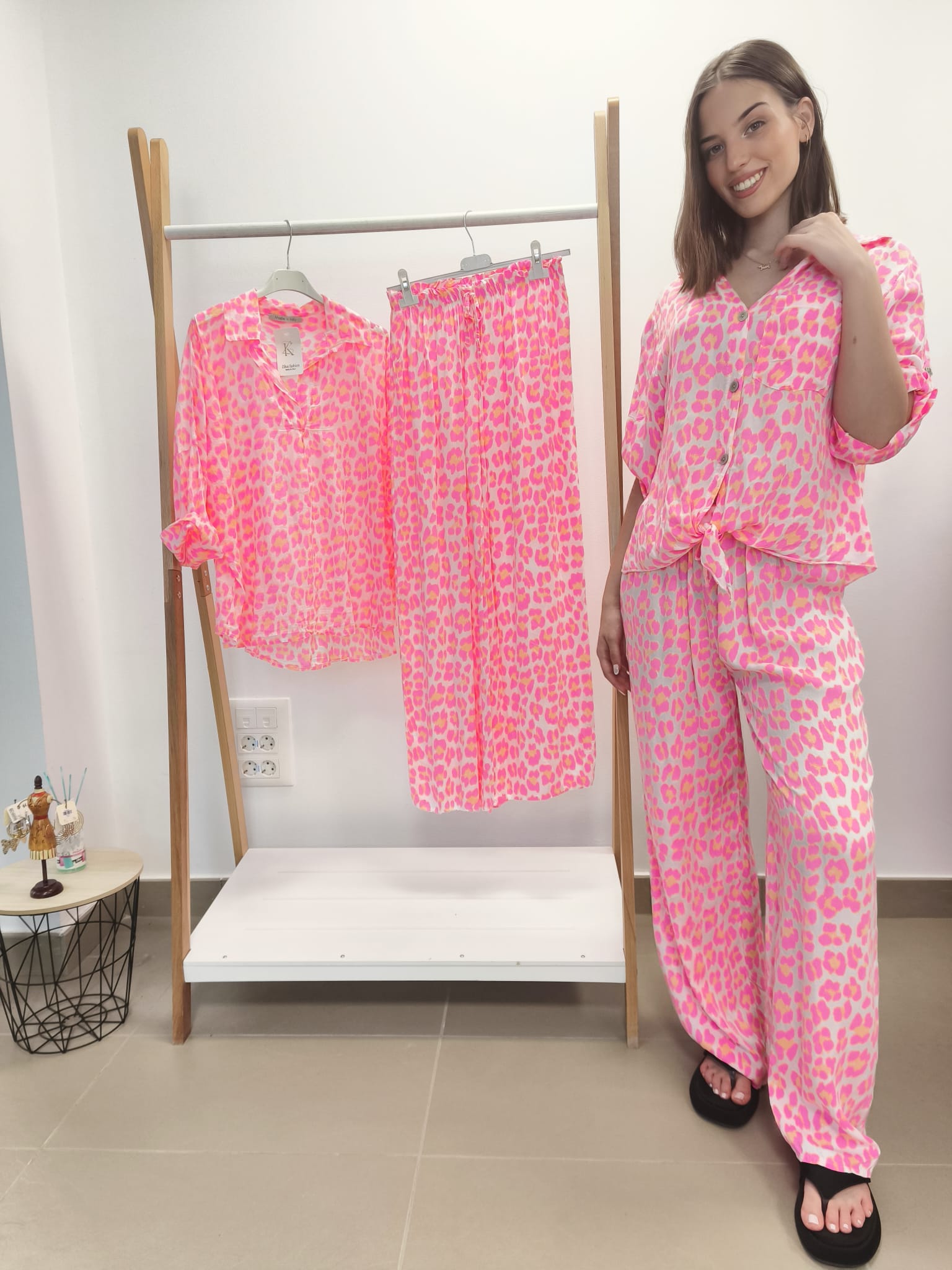 CONJUNTO ANIMAL PRINT ROSA